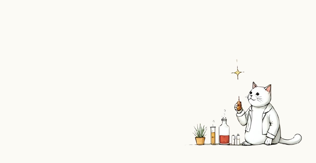 Illustration of a cat scientist conducting research